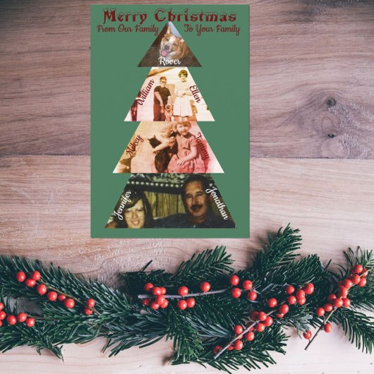 Triangle Foto Weihnachtsbaum Faltkarte Karte