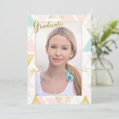 Triangle Frame Foto Abschluss Einladung (Stehend Vorderseite)