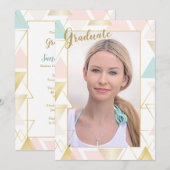 Triangle Frame Foto Abschluss Einladung (Vorne/Hinten)