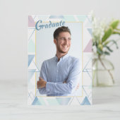 Triangle Frame Foto Abschluss Einladung (Stehend Vorderseite)