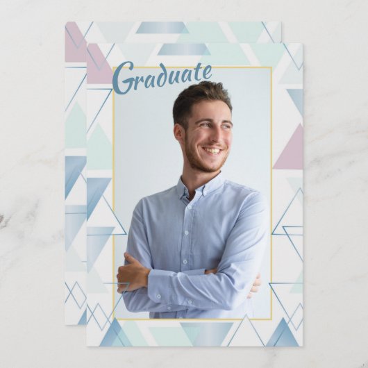 Triangle Frame Foto Abschluss Einladung (Vorne/Hinten)
