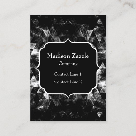 Triangle Geometric Black and White Smoky Monogram Visitenkarte (Vorderseite)