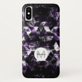 Triangle Geometric Lila Smoky Galaxy Monogram Case-Mate iPhone Hülle (Rückseite)