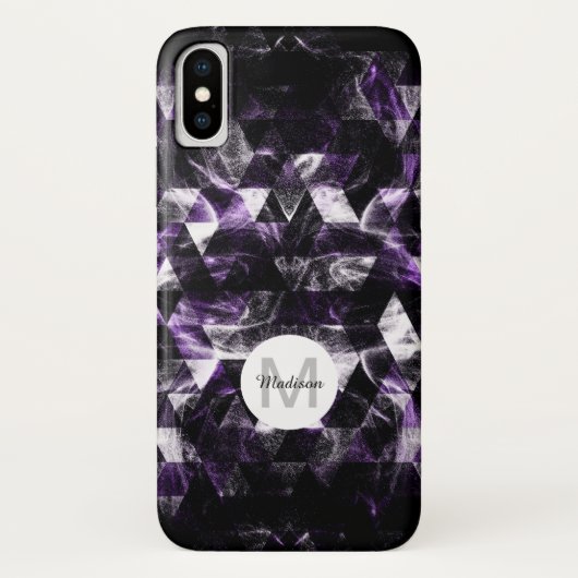 Triangle Geometric Lila Smoky Galaxy Monogram Case-Mate iPhone Hülle (Rückseite)
