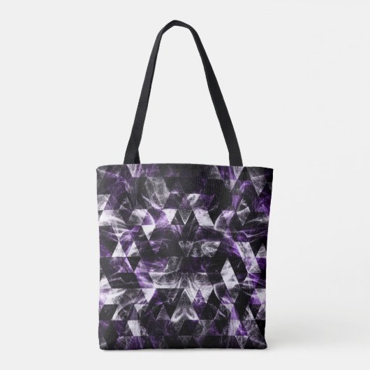 Triangle Geometric Lila Smoky Galaxy Monogram Tasche (Rückseite)
