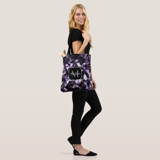 Triangle Geometric Lila Smoky Galaxy Monogram Tasche (Am Model)