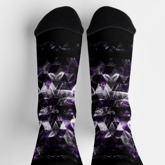 Triangle Geometric Lila Smoky Galaxy Muster Socken (Oben)