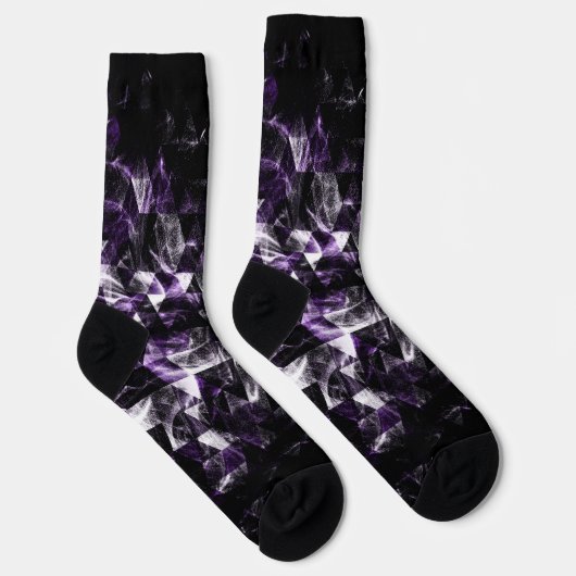 Triangle Geometric Lila Smoky Galaxy Muster Socken (Rechts)