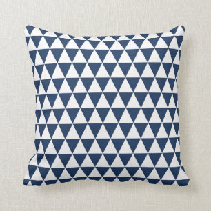 Triangle Geometric Pattern Navy Blue Kissen