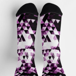 Triangle Geometric Vibranred Pink Smoky Galaxy Socken