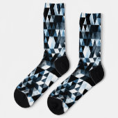 Triangle Geometric Vibrany Blue Smoky Galaxy Socken (Linkes Detail)