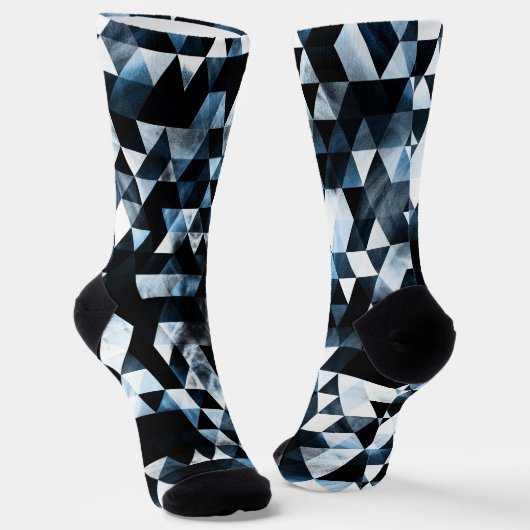 Triangle Geometric Vibrany Blue Smoky Galaxy Socken (Gewinkelt)