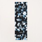 Triangle Geometry Blue Smoky Muster Monogram Yogamatte (Vorderseite)