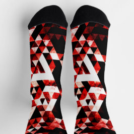 Triangle Geometry Vibranred Smoky Galaxy Muster Socken