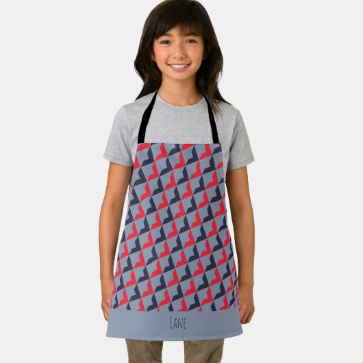 Triangle Graurotes Minimalmuster Schürze (Insitu)