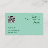 Triangle green türkis grau QR Business Card Visitenkarte (Rückseite)