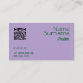 Triangle green turquoise lavene QR Business Card Visitenkarte (Rückseite)