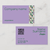 Triangle green turquoise lavene QR Business Card Visitenkarte (Vorne/Hinten)