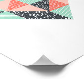 Triangle Heart Mint Coral und Black Poster (Ecke)