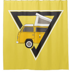 Triangle, klassischer Gelber Bus Duschvorhang