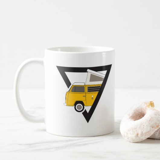 Triangle, klassischer Gelber Bus Kaffeetasse (Mit Donut)