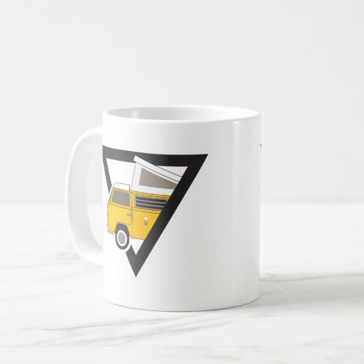 Triangle, klassischer Gelber Bus Kaffeetasse (Vorderseite Links)