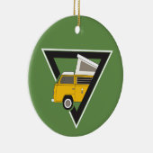 Triangle, klassischer Gelber Bus Keramik Ornament (Rechts)