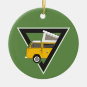 Triangle, klassischer Gelber Bus Keramik Ornament (Vorne)