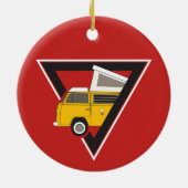 Triangle, klassischer Gelber Bus Keramik Ornament (Hinten)