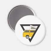 Triangle, klassischer Gelber Bus Magnet (Vorderseite/Rückseite)