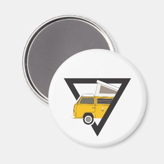 Triangle, klassischer Gelber Bus Magnet (Vorderseite/Rückseite)