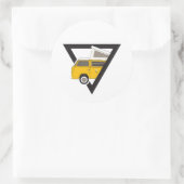 Triangle, klassischer Gelber Bus Runder Aufkleber (Tasche)