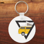 Triangle, klassischer Gelber Bus Schlüsselanhänger (Vorderseite)