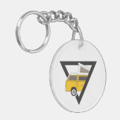 Triangle, klassischer Gelber Bus Schlüsselanhänger (Vorderseite links)