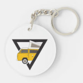Triangle, klassischer Gelber Bus Schlüsselanhänger (Rückseite)