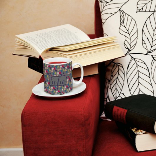 Triangle kreisförmiger Name grau Kaffeetasse