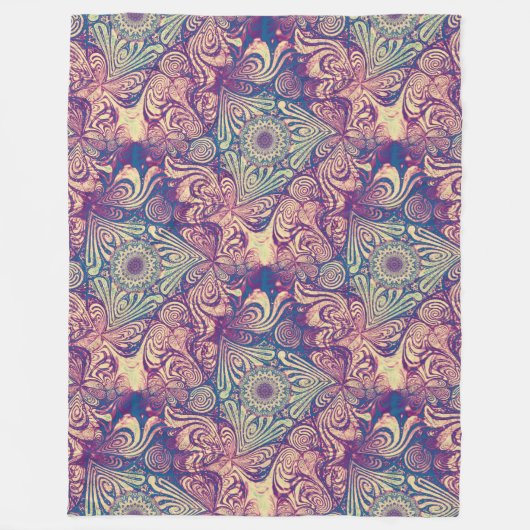 Triangle Labyrinth Mandala Nahtloses Muster 1 Fleecedecke (Vorderseite)