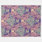 Triangle Labyrinth Mandala Nahtloses Muster 1 Fleecedecke (Vorderseite (Horizontal))