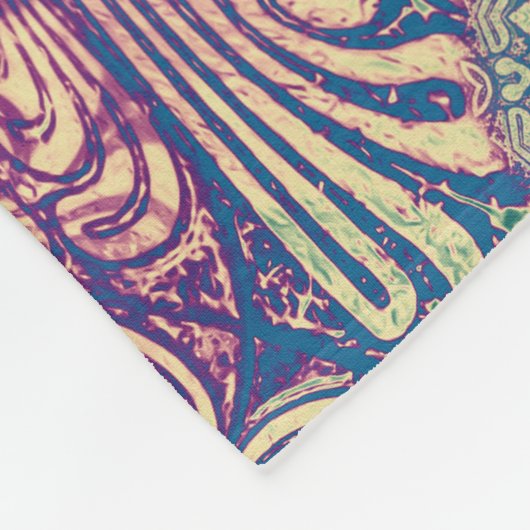 Triangle Labyrinth Mandala Nahtloses Muster 1 Fleecedecke (Ecke)