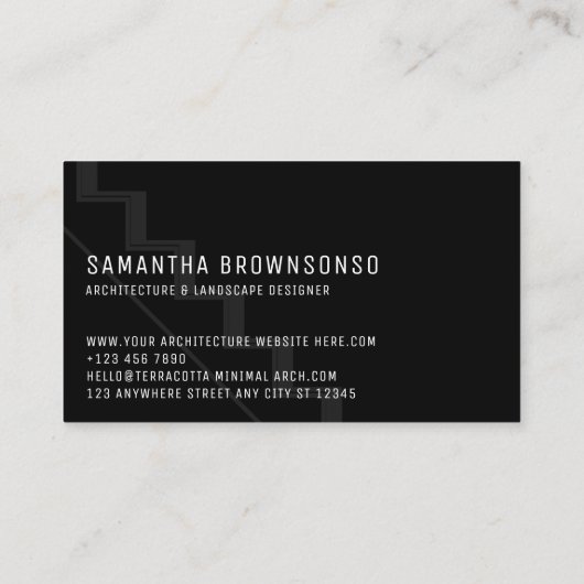 Triangle Ladder Stairs Black Architecture Visitenkarte (Rückseite)