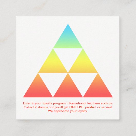 Triangle-Loyalität belohnt Quadrat Treuekarte (Rückseite)