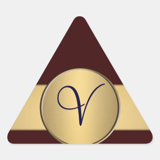 Triangle-Monogramm-Aufkleber - Maßgeschneiderte Dreieckiger Aufkleber (Vorderseite)