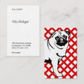 Triangle Mops Dog Illustration Cards Visitenkarte (Vorne/Hinten)