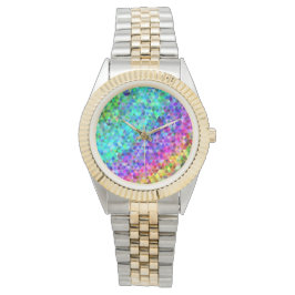 Triangle-Mosaik-Regenbogen Armbanduhr