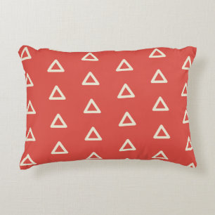 Triangle-Muster in Red Orange & Cream Geometric Dekokissen
