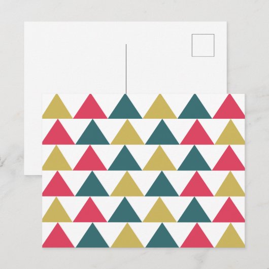 Triangle-Muster mit farbenfroher Geometrie Postkarte (Vorne/Hinten)