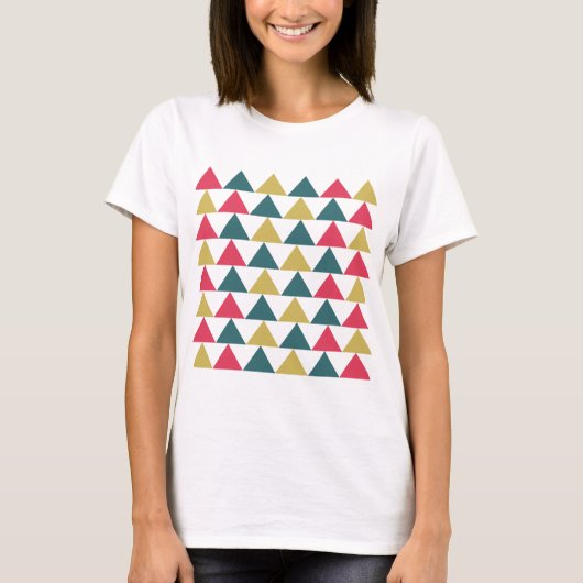 Triangle-Muster mit farbenfroher Geometrie T-Shirt (Vorderseite)