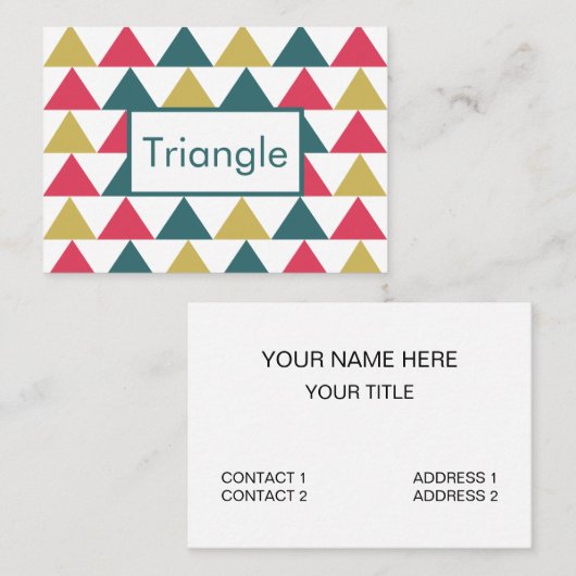 Triangle-Muster mit farbenfroher Geometrie Visitenkarte (Vorne/Hinten)