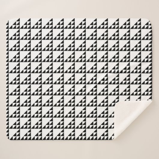 Triangle-Muster weiß und schwarz Sherpadecke (Vorderseite (Horizontal))