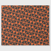 Triangle Orange Black Minimal Muster Geschenkpapier (Flach)